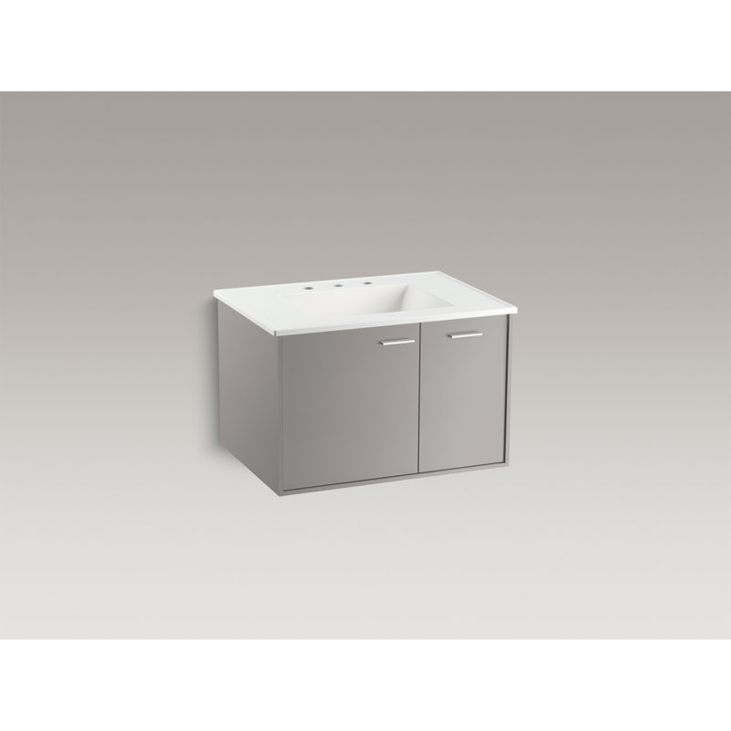 Jute 30" Vanity Base Only with 1 Door and 1 Drawer on Right, Mohair Gray