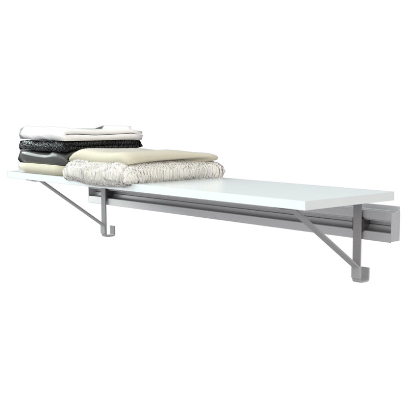 Single Wall Mounted Closet Shelf (SHELF ONLY - no hang), White, 8.75" x 36" x 12.25"