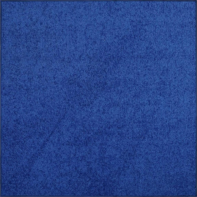 Tapis bleu en polyester tissé à la machine Novelty Agarva, Carré 7 pi