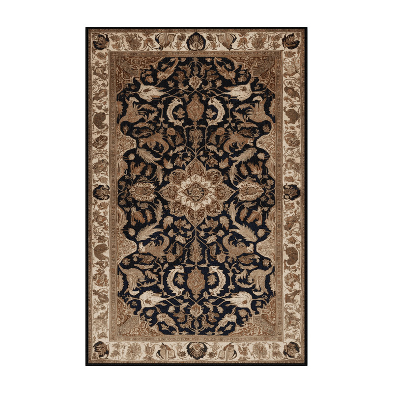 Tapis brun lavable à la machine, Rectangle 7 pi x 9 pi