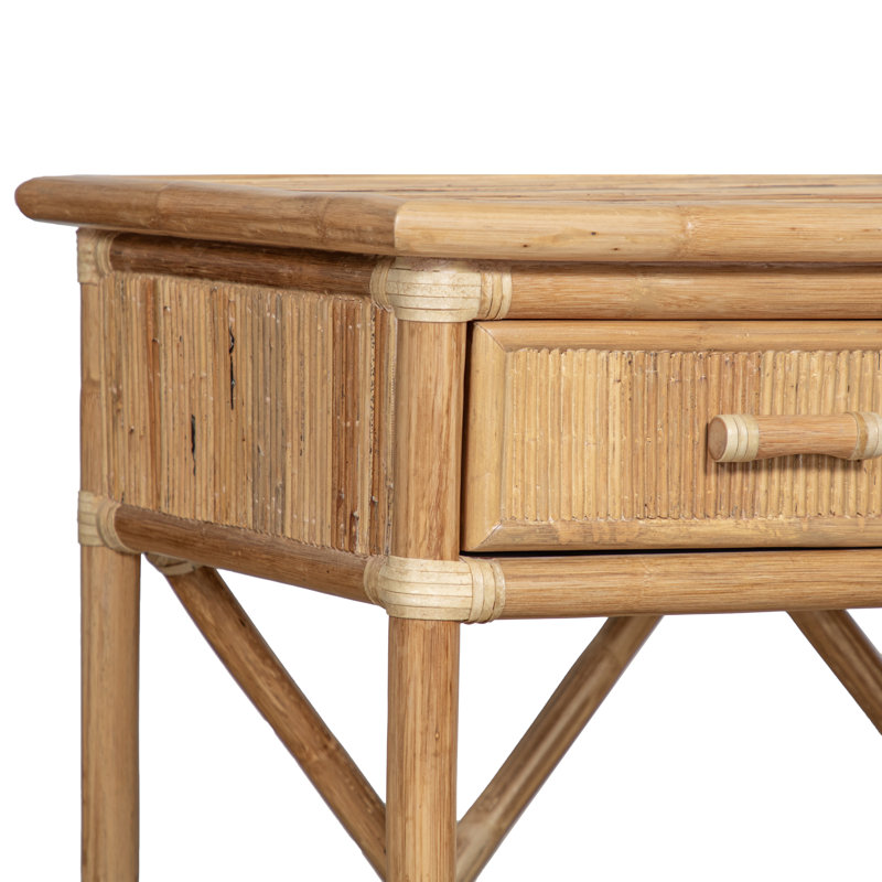 54'' Wide 3 Drawer Rattan Wood Sideboard, Natural