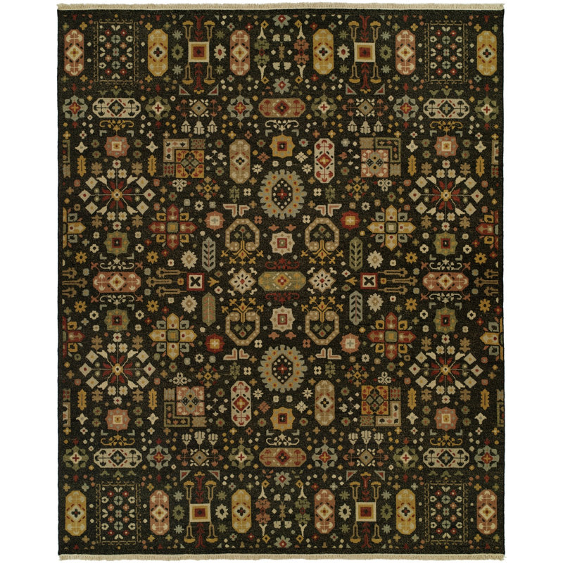 Zahara Flatweave Wool Area Rug, Round 6'