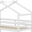 Lit mezzanine bas avec glissade, échelle, barrières de sécurité, cadre de toit de maison-1442822049