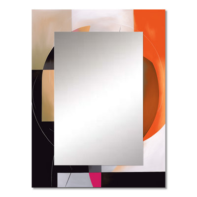 Exploring Abstracted Patterns IV - Geometric Large Mirror, Green Decorative Wall Mirror, Printed Metal Art