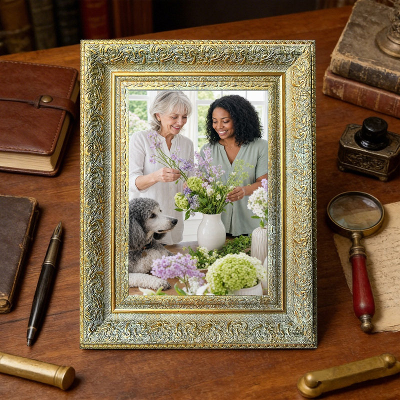 Cadre photo décoratif 8 pièces x 10 po or antique 8 pièces