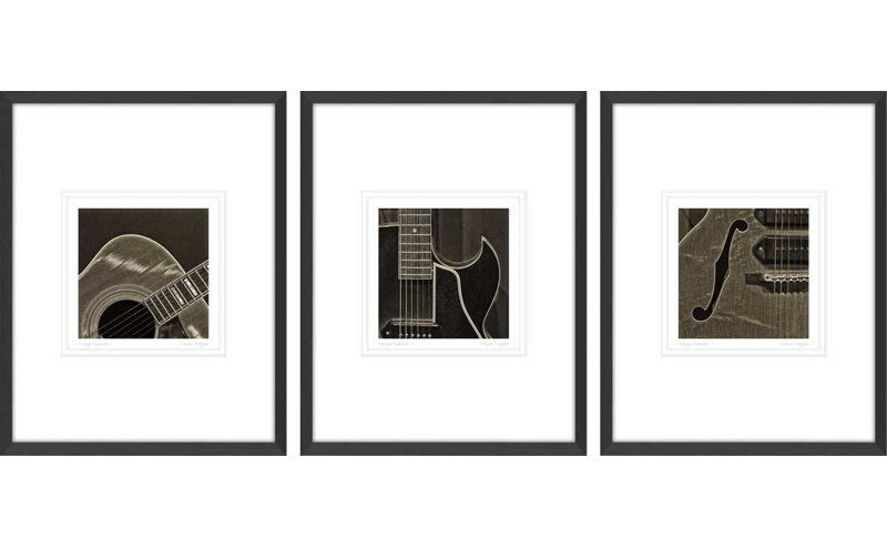 Ensemble de 3 impressions sur papier encadré