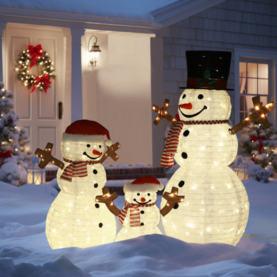 Gutierrez 3-Piece Lighted Snowman Family