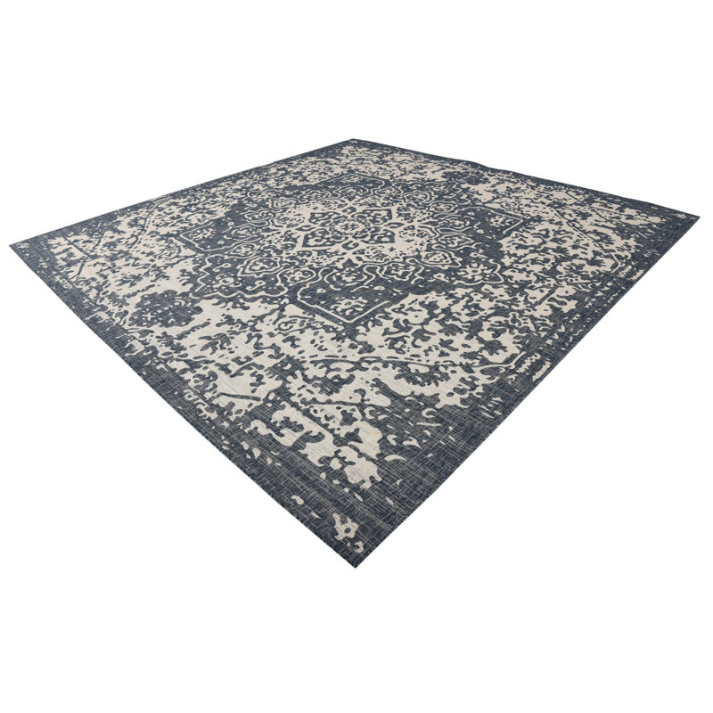 Outdoor Destiny Area Rug Bone Color, Square 10'8"