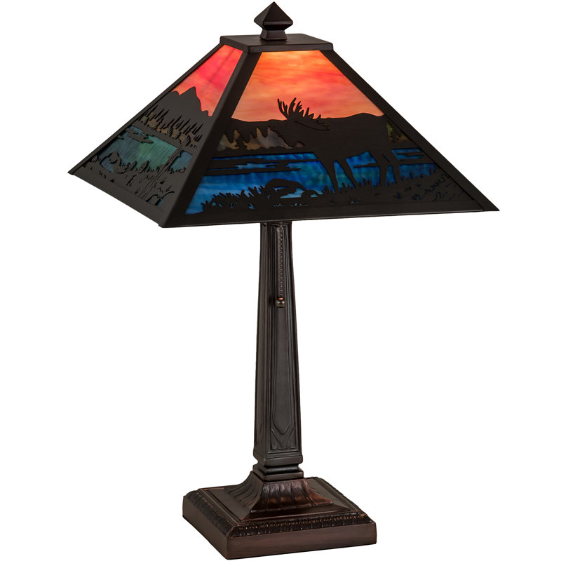 Moose At Lake Table Lamp