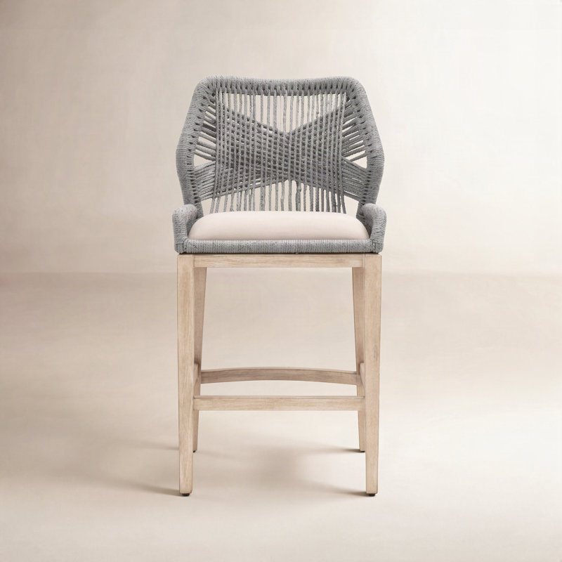 Wellsworth Mitali Bar & Counter Stool, Platinum, Counter Stool (26" Seat Height), Light Gray