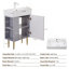 Meuble-lavabo à tablettes ouvertes de 21,6 po avec lavabo en céramique et porte à fermeture douce, armoire de rangement à tablettes ouvertes sur le côté gauche, assemblage requis-523415749