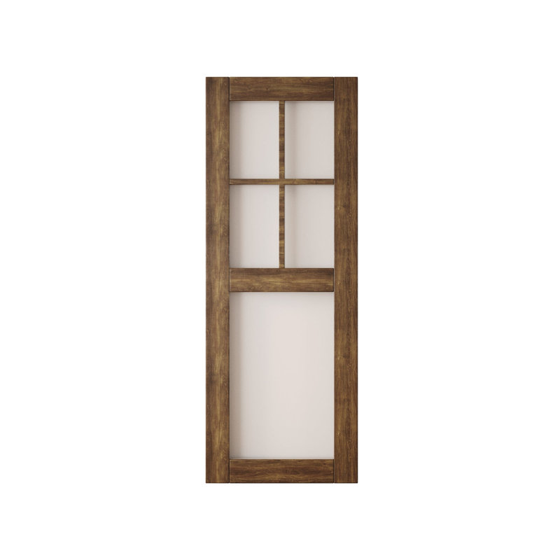 Porte de grange coulissante en bois massif non assemblé avec finition noyer foncé 26 Lite x 26x80, 26 po x 80 po