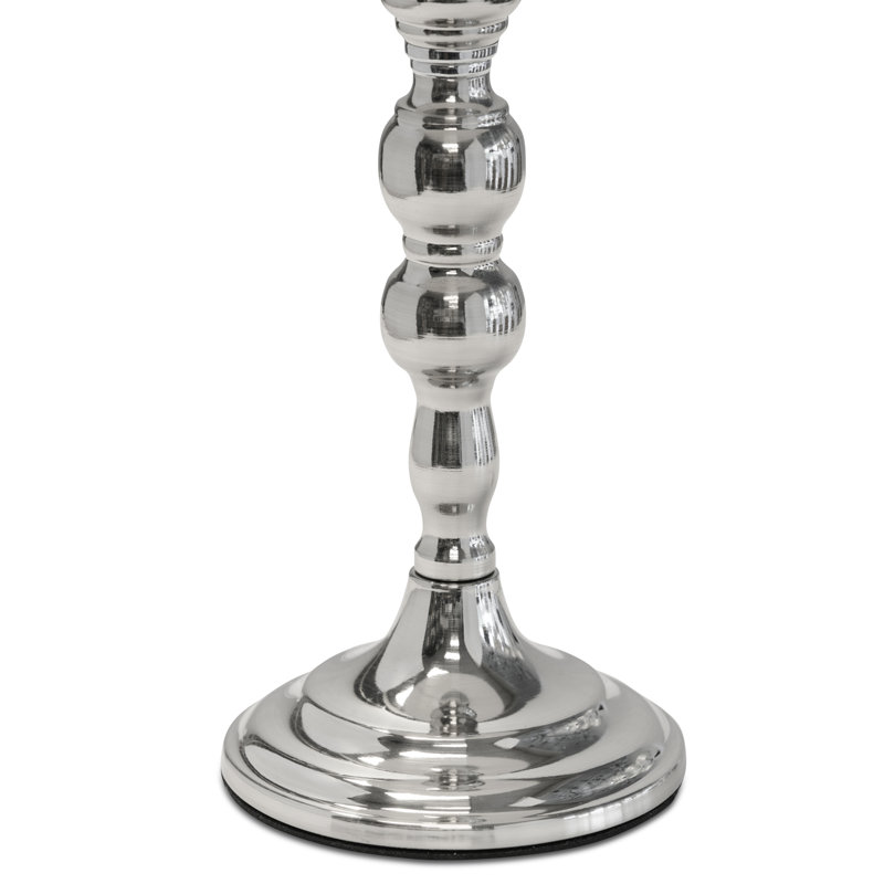Waukena 30cm Candlestick Buffet Lamp Base Only, Silver