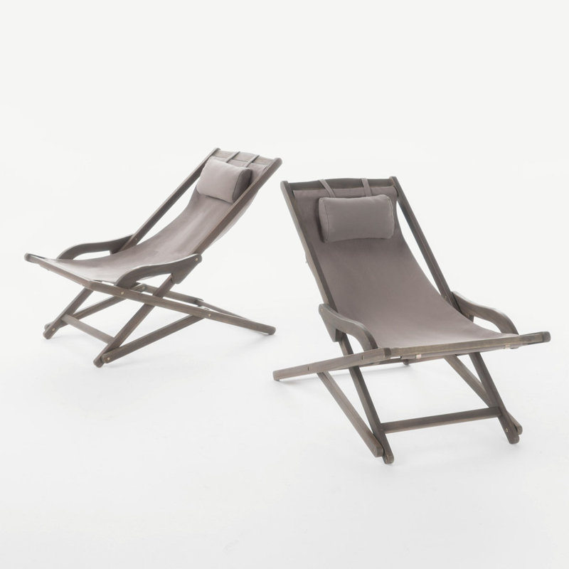 Chaise de patio avec coussins Amanoa, Gris