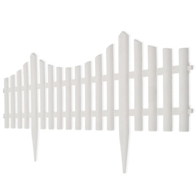 Séparateur de bordure de pelouse en plastique blanc, bordure de jardin décorative pour parterres de fleurs, allées et pelouses, bordure de paysage extérieur, ensemble de 17 pièces, longueur totale de 32,8 pi