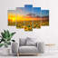Sunflowers At Sunset - 5 Piece No Frame Print on Canvas-1216149616