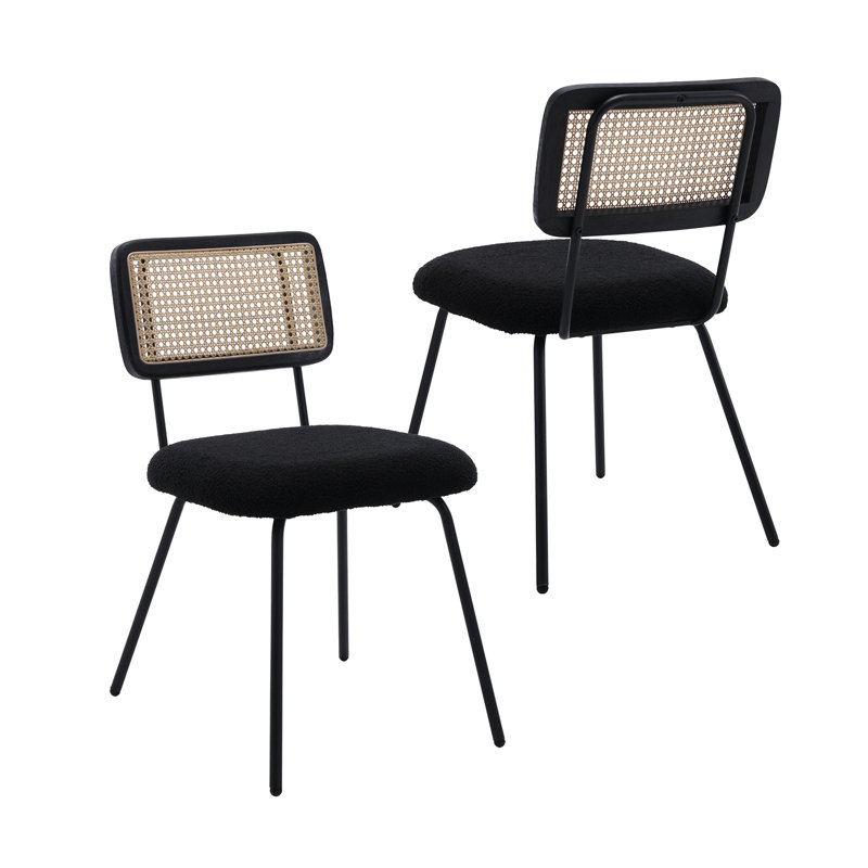 Chaise d'appoint à dossier en croix Lashounda, Noir