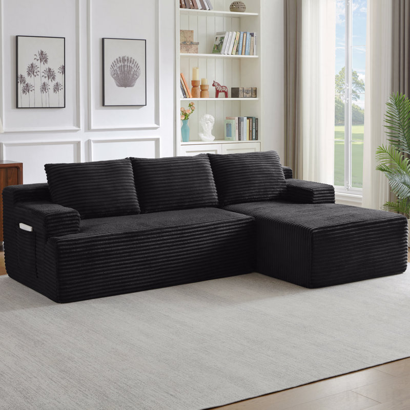 L-Shaped Cloud Sectional Sofa With Deep Seat,No Assembly Required,Modular Couches Sleeper For Living Room,Bedroom,Apartment