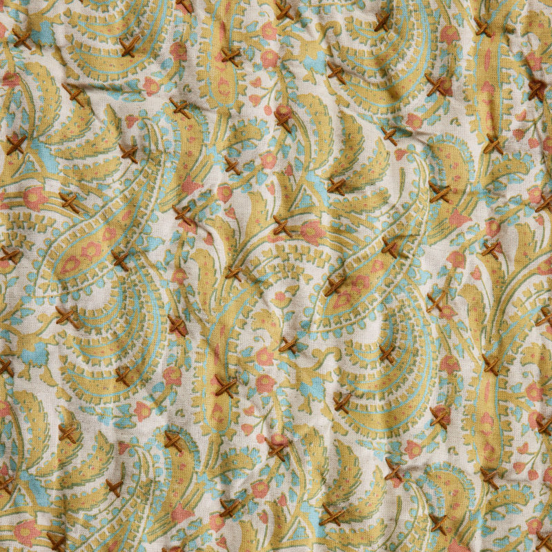 Cotton Blend No Pattern Bedspread, Yellow, W170 x L260cm