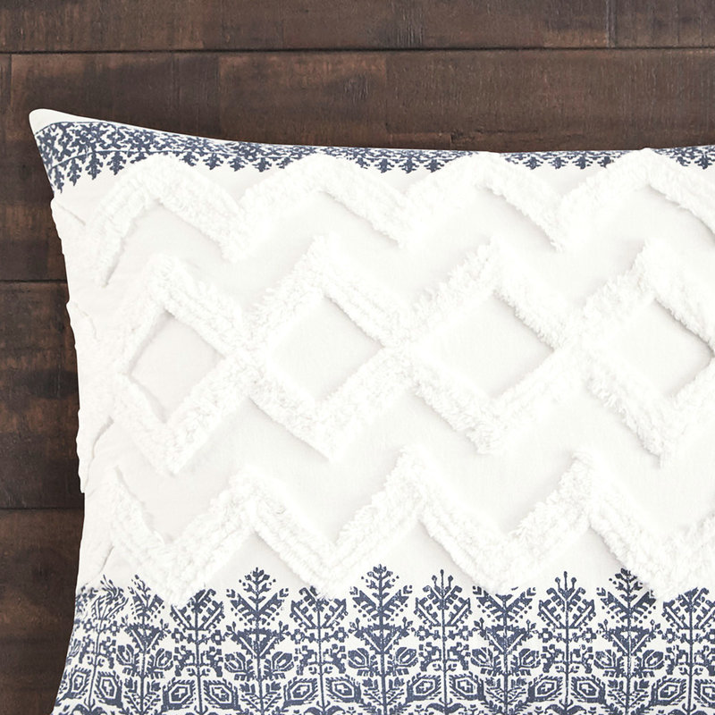3 pièces très grand / très grand édredon. Coton avec capitonnage en chenille. Bleu marine. . 2 taies décoratives. Lavable à la machine. Thème de la literie magnifique. Rembourrage. Taies décoratives incluses. Lit