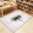 Modern washable living room and bedroom area carpet - large abstract black and white carpet, anti slip thin home decoration, warped-1961522937