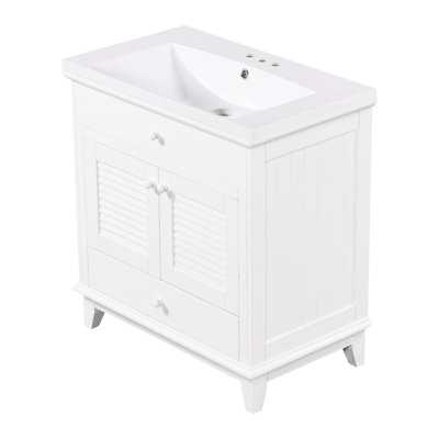 Meuble-lavabo blanc 30 po avec lavabo et armoire