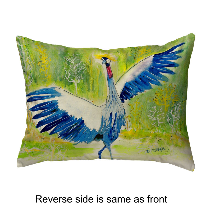  Coussin lombaire intérieur / extérieur Dancing Crane, 11 po x 14 po