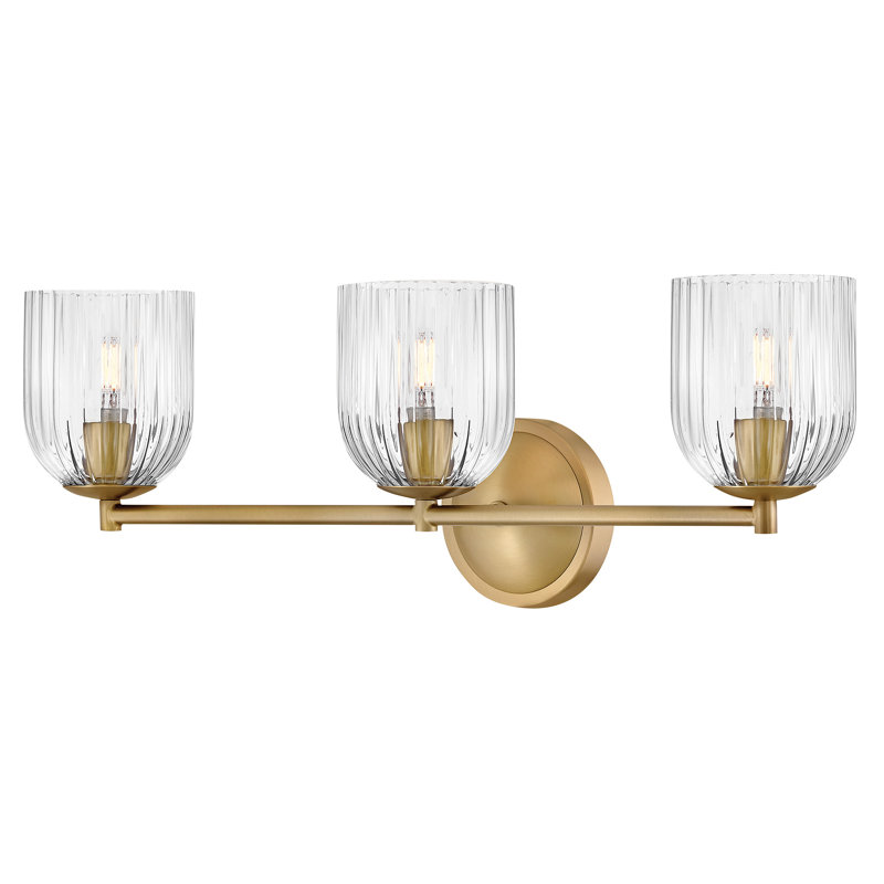 Hinkley Ava Medium Three Light Vanity, Clear