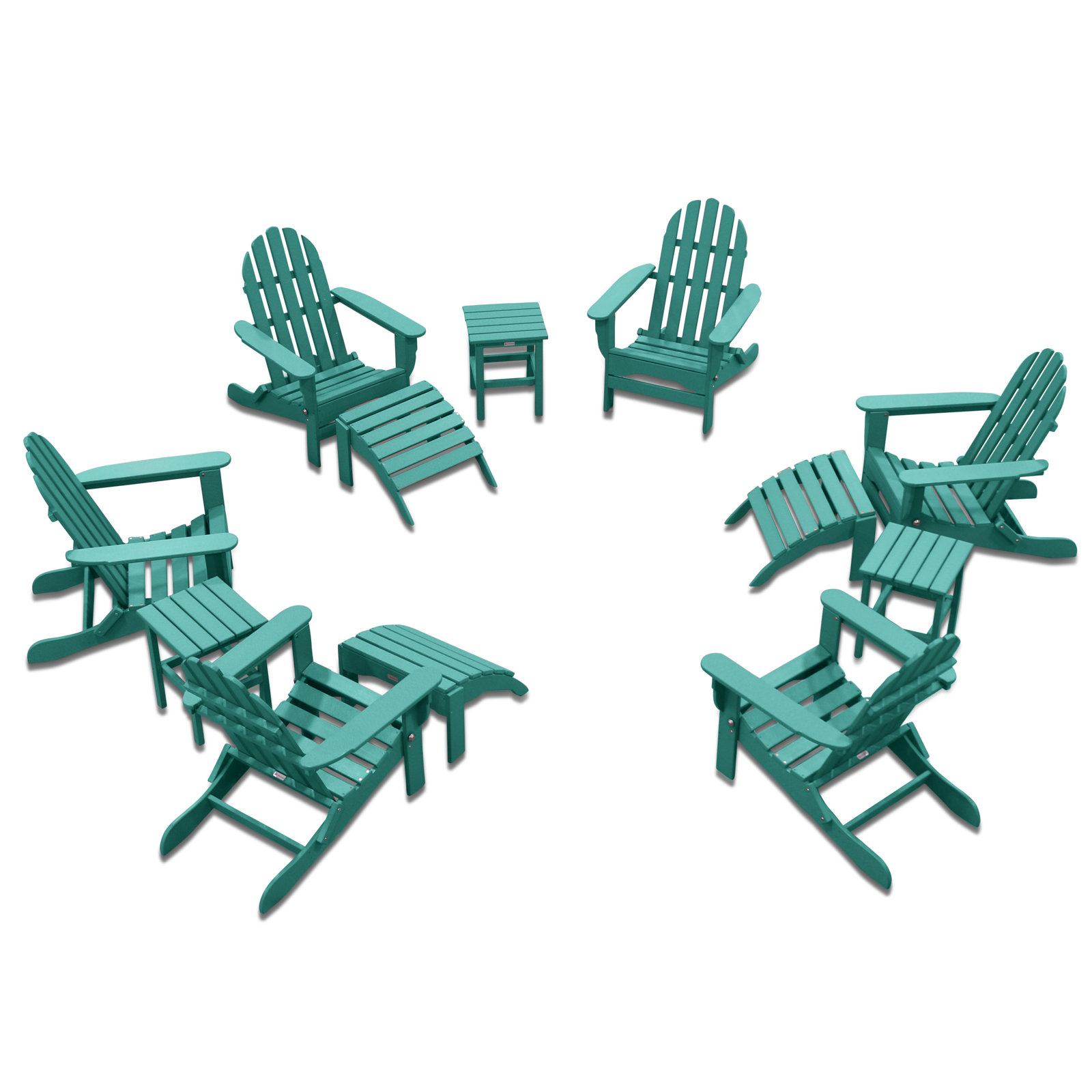 Leighton Foldable Outdoor Adirondack Set, Aruba