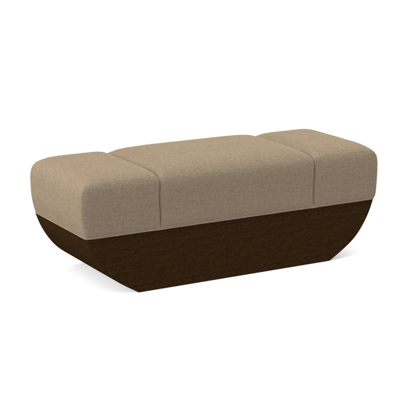 Banc rembourré Ark, 100 % polyester lin Elise, Noyer noir