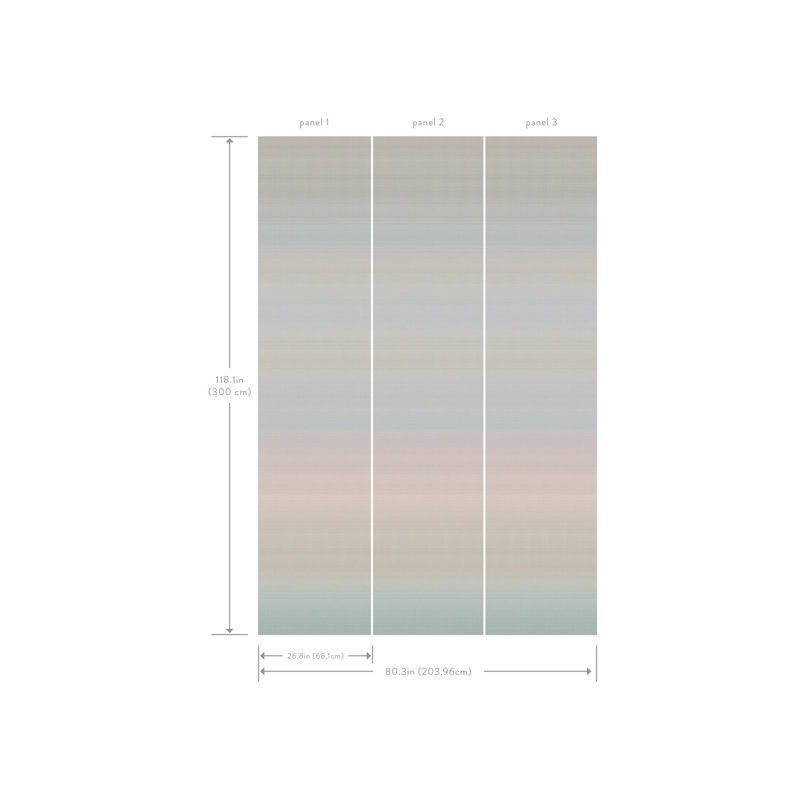 Oleg Wall Mural, Gray/Blue