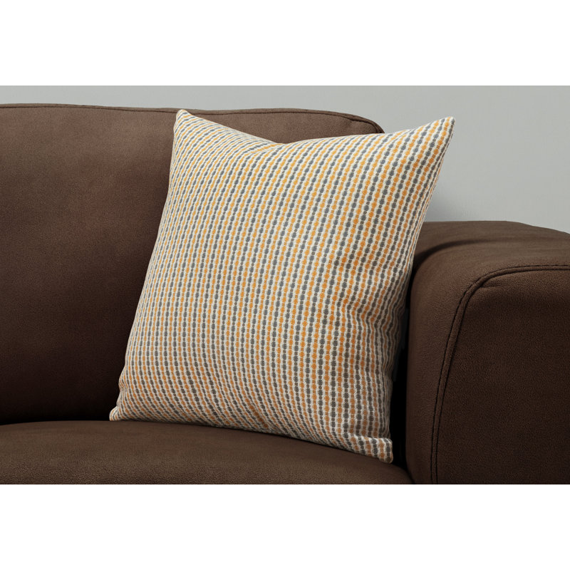 Coussins, carré 18 X 18, insert inclus, accent, canapé, canapé, chambre à coucher, polyester, Or / Gris
