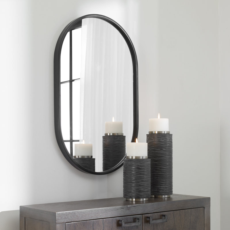 Miroir d'appoint Edmonia, Noir, 32 po x 20 po