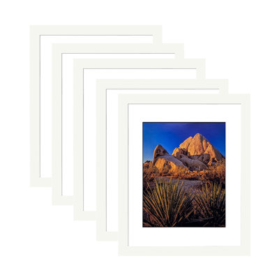 Cadre photo blanc 16 po x 20 po avec façade en verre haute définition et noyau en panneau de fibres à densité moyenne