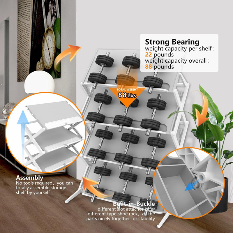 12 Pair Stackable Shoe Rack