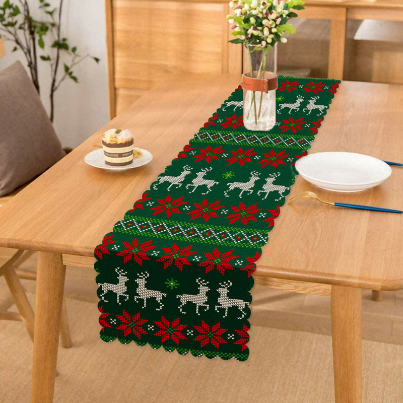 Chemin de table de Noël et des Fêtes - coloré et festif, idéal pour la décoration des Fêtes