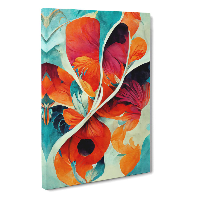 XV1022-504X Amazing Abstract Flowers No.1 - Print, Wrapped Canvas, 50cm H x 35cm W