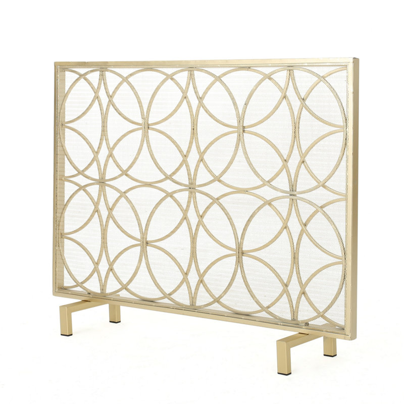 Pare-étincelles doré, cercle simple à chevauchement, 41 po x 31 po, Doré