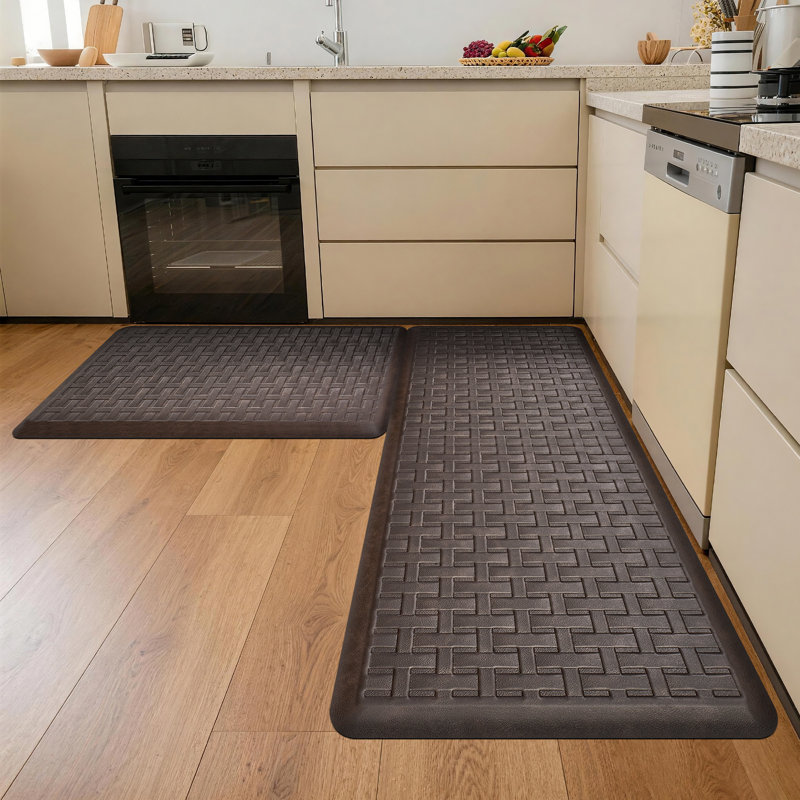 Tapis de cuisine antidérapant et antidérapant, Rectangle 1 pi 5 po x 3 pi 3 po, Brun
