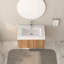 Meuble-lavabo mural 30 po avec lavabo intégré - Conception flottante moderne pour petits espaces-1085921503