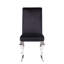 Ensemble de 2 chaises d'appoint en tissu noir et acier inoxydable Fabiola