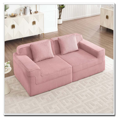 Causeuse modulaire à 2 places sans siège, canapé modulaire Cloud avec assise profonde
