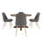 Ceri Rustic X-Base 48" Round Dining Table Set -Table And 4 Chenille Fabric Chairs-431313673-431313674