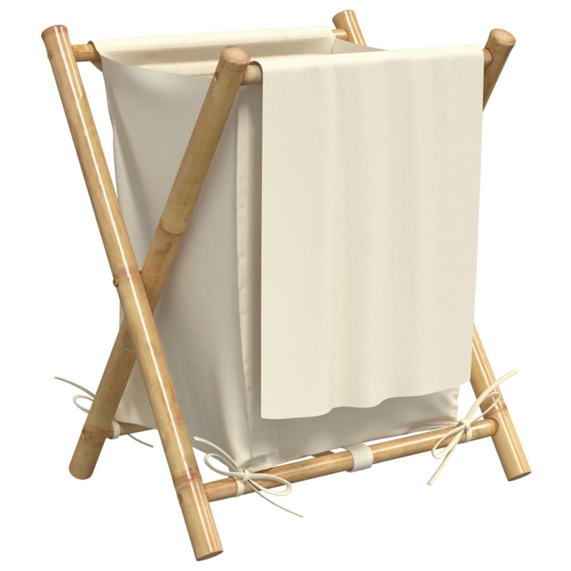 Vidaxl Laundry Basket Cream White 17.7"X21.7"X25" Bamboo