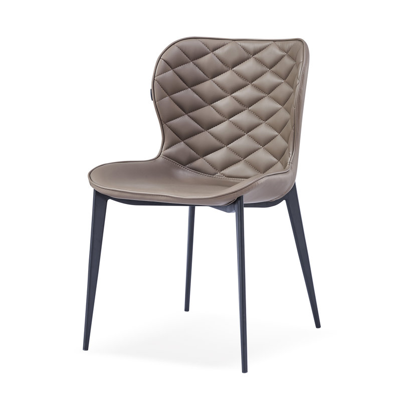 Chaise d'appoint rembourrée Stacia, Taupe, Noir