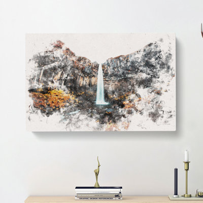 Svartifoss Waterfall in Iceland - Wrapped Canvas