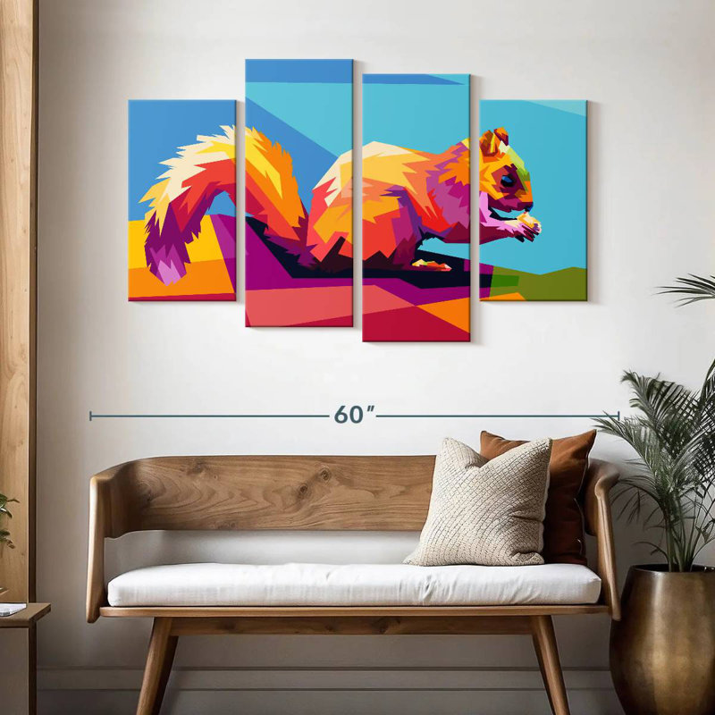 Brampt Geometric Squirrel, 32" H x 52" W