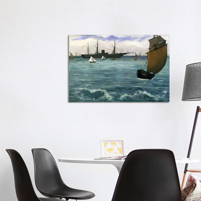 The Kearsarge At Boulogne by Edouard Manet - Wrapped Canvas Gallery-Wrapped Canvas Giclée