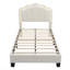 Lit tapissier en forme de fleur, tête de lit élégante avec bande lumineuse à DEL, lit plateforme en tissu sherpa avec support à lattes en bois-1639517022