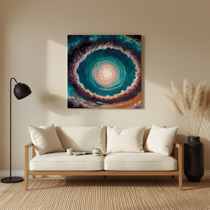 «Space Southern Ring», art mural mauve en métal, H 144 po x l 144 po x P 0,05 po